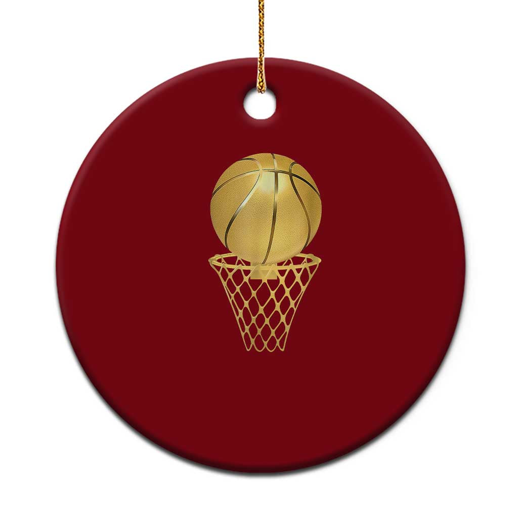 Golden Basketball Hoop Ceramic Ornament Trophy Game Player Coach Sports Lover - Wonder Print Shop