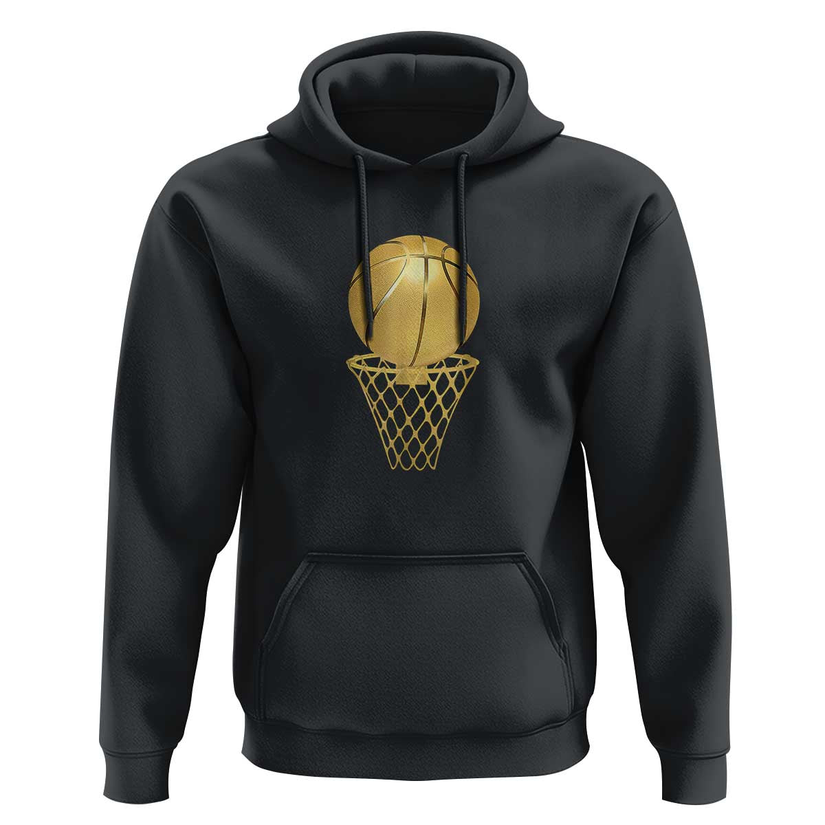 Golden Basketball Hoop Hoodie Trophy Game Player Coach Sports Lover