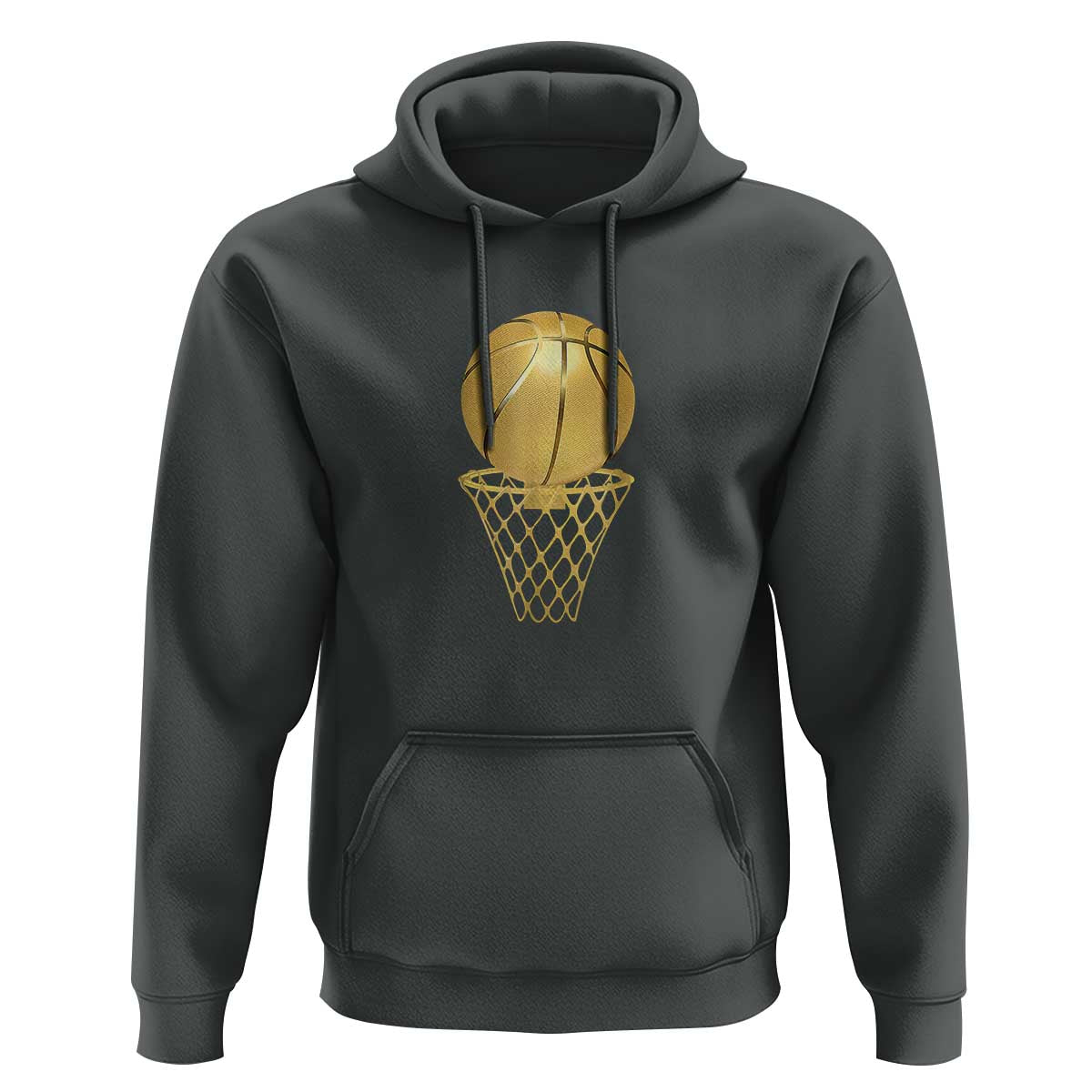 Golden Basketball Hoop Hoodie Trophy Game Player Coach Sports Lover