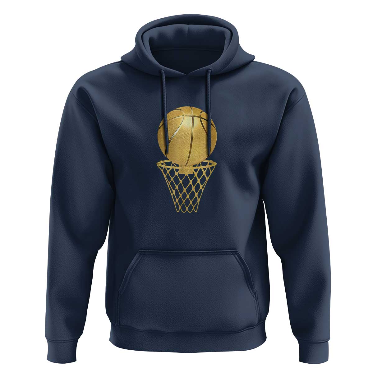 Golden Basketball Hoop Hoodie Trophy Game Player Coach Sports Lover