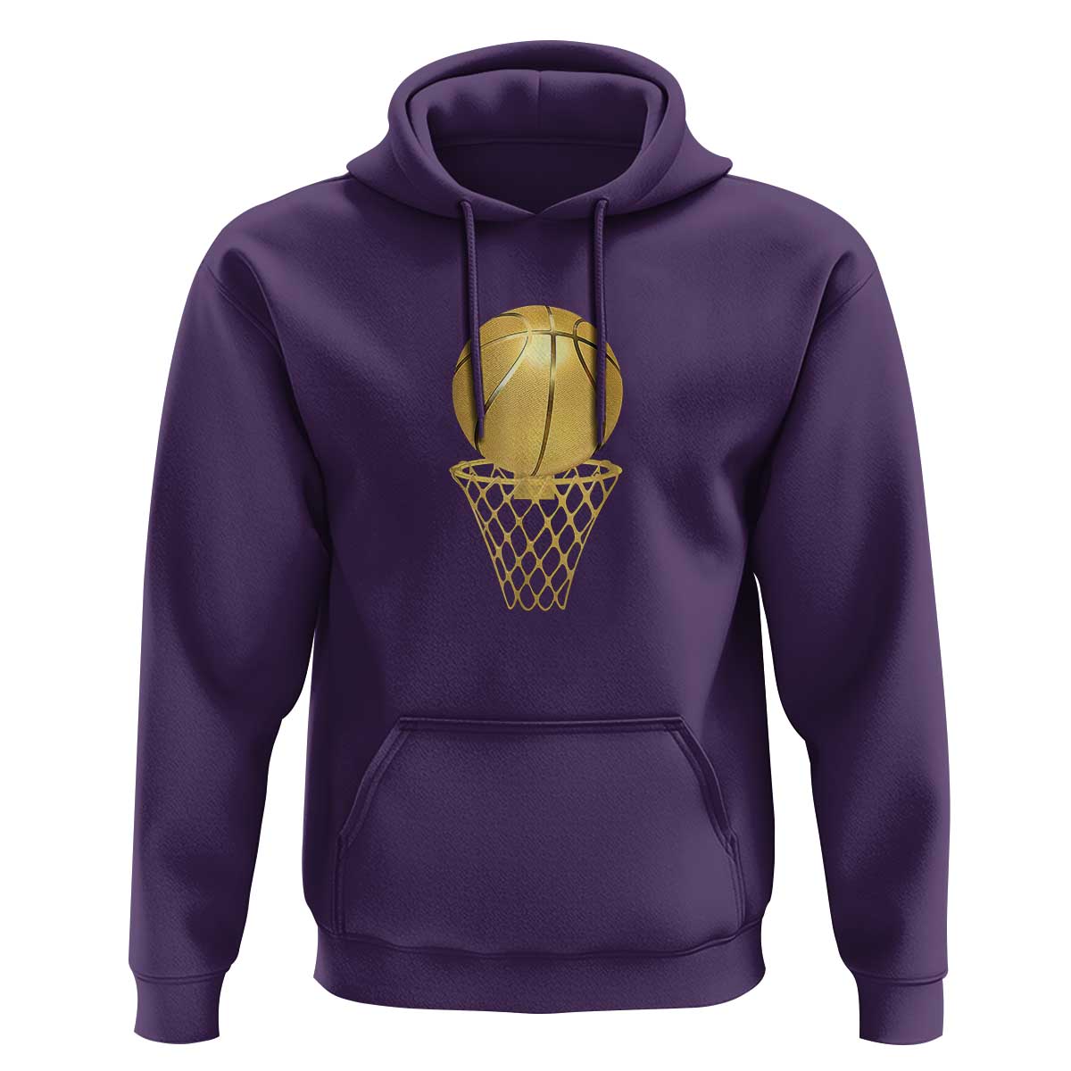 Golden Basketball Hoop Hoodie Trophy Game Player Coach Sports Lover