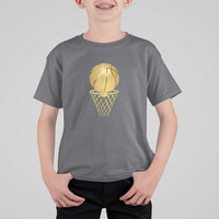 Golden Basketball Hoop T Shirt For Kid Trophy Game Player Coach Sports Lover