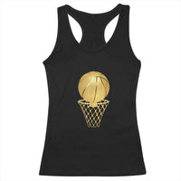 Golden Basketball Hoop Racerback Tank Top Trophy Game Player Coach Sports Lover