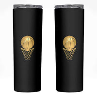 Golden Basketball Hoop Skinny Tumbler Trophy Game Player Coach Sports Lover