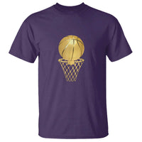 Golden Basketball Hoop T Shirt Trophy Game Player Coach Sports Lover