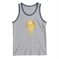 Golden Basketball Hoop Tank Top Trophy Game Player Coach Sports Lover