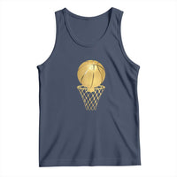 Golden Basketball Hoop Tank Top Trophy Game Player Coach Sports Lover