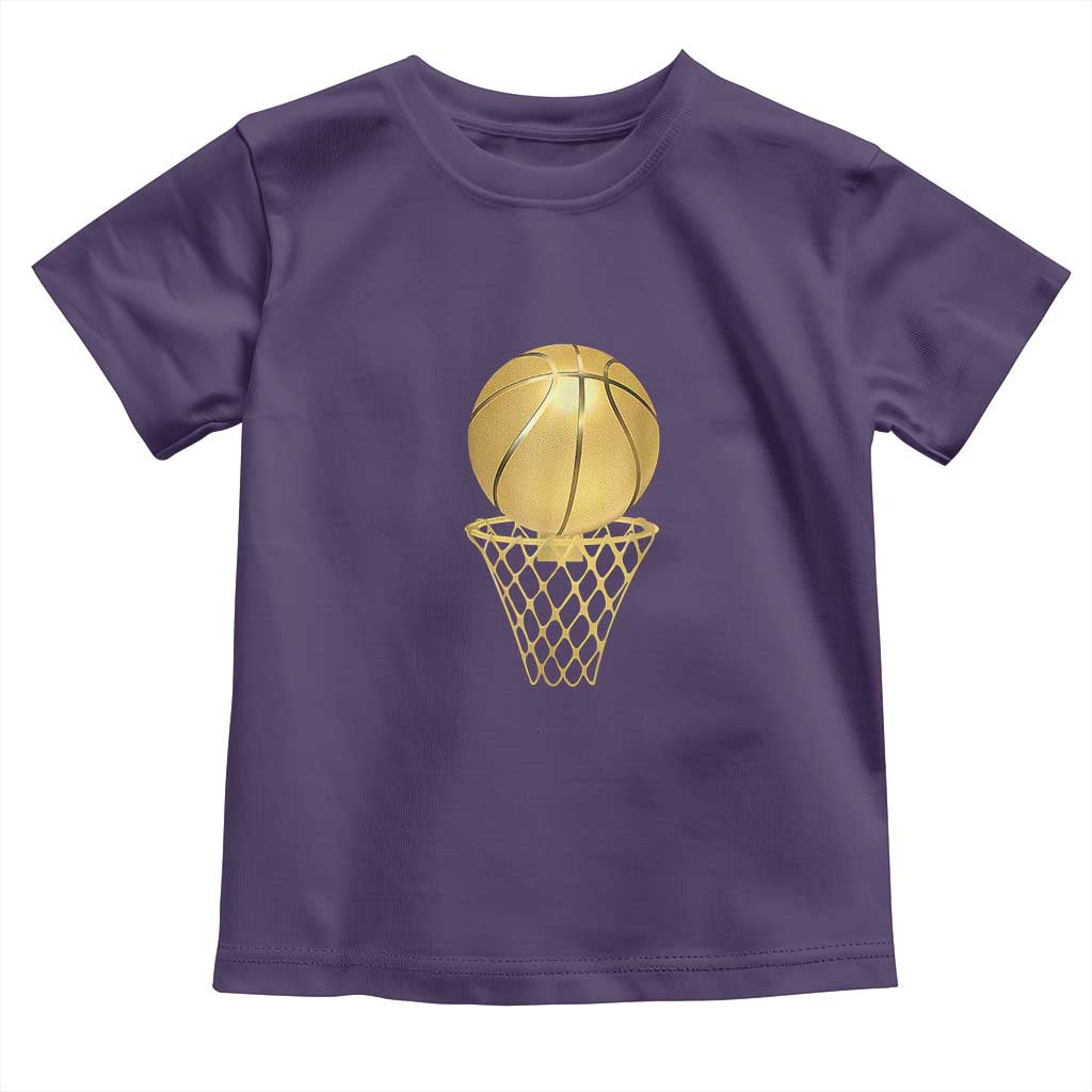 Golden Basketball Hoop Toddler T Shirt Trophy Game Player Coach Sports Lover