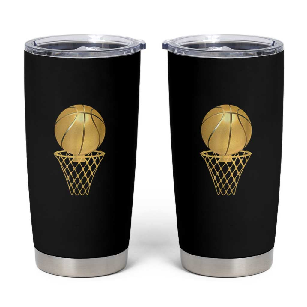 Golden Basketball Hoop Tumbler Cup Trophy Game Player Coach Sports Lover