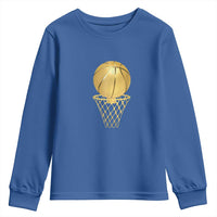 Golden Basketball Hoop Youth Sweatshirt Trophy Game Player Coach Sports Lover