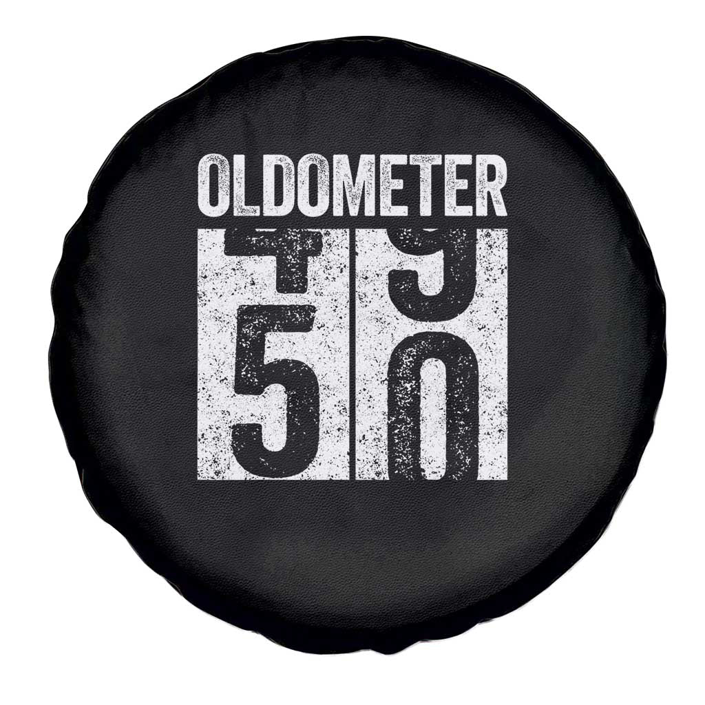 Oldometer 50 Birthday Spare Tire Cover Funny Vintage Aged to Perfection