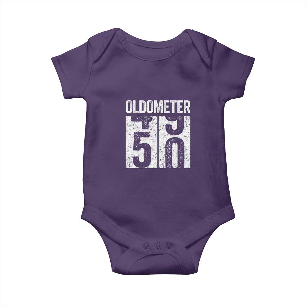 Oldometer 50 Birthday Baby Onesie Funny Vintage Aged to Perfection