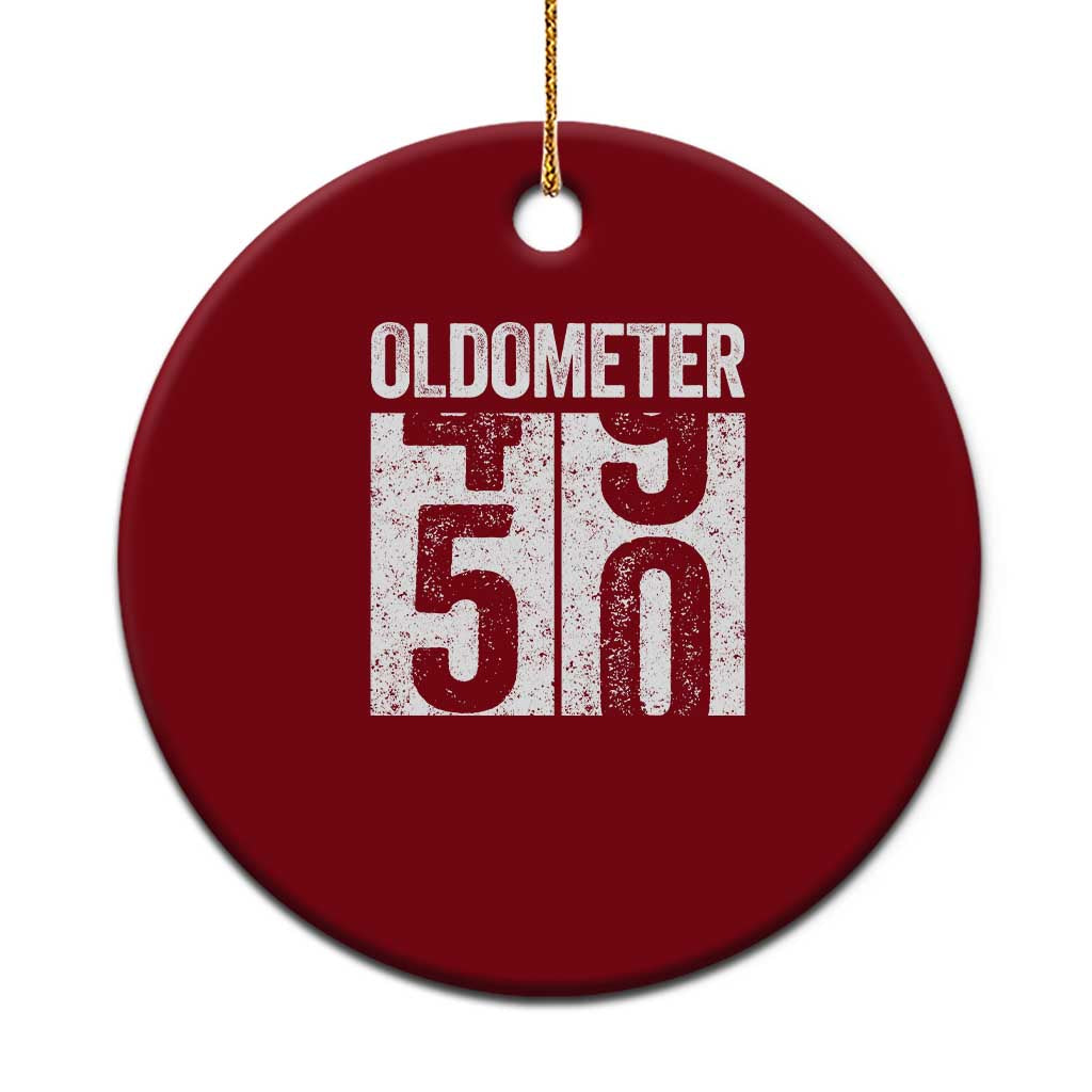 Oldometer 50 Birthday Ceramic Ornament Funny Vintage Aged to Perfection - Wonder Print Shop