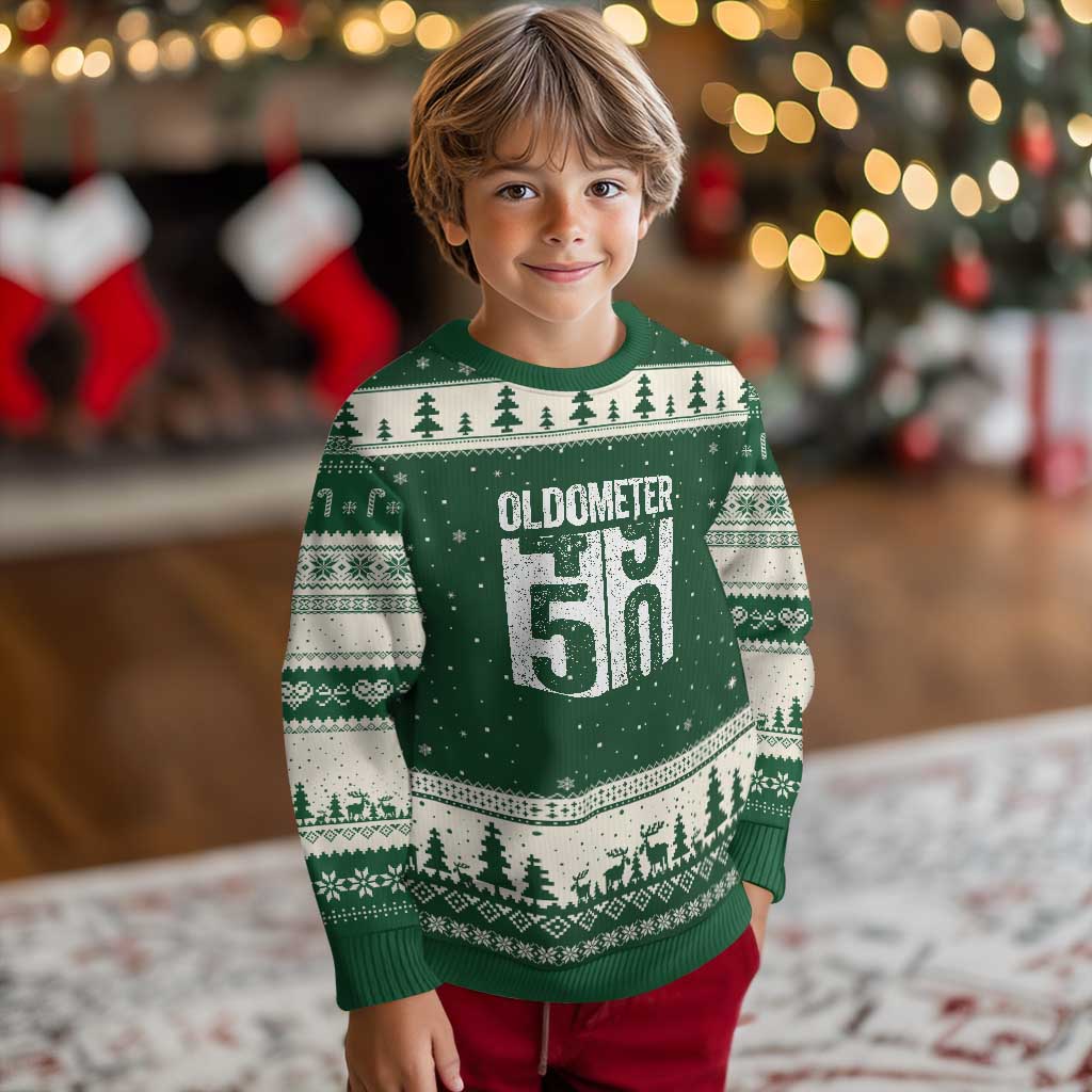 Oldometer 50 Birthday Ugly Christmas Sweater Funny Vintage Aged to Perfection - Wonder Print Shop