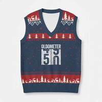 Oldometer 50 Birthday V-Neck Knit Sweater Vest Funny Vintage Aged to Perfection - Wonder Print Shop