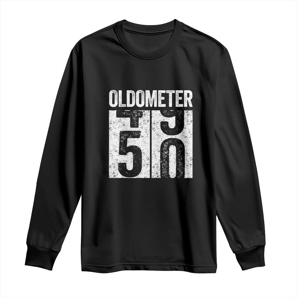 Oldometer 50 Birthday Long Sleeve Shirt Funny Vintage Aged to Perfection