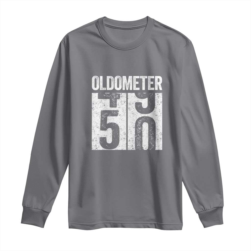 Oldometer 50 Birthday Long Sleeve Shirt Funny Vintage Aged to Perfection