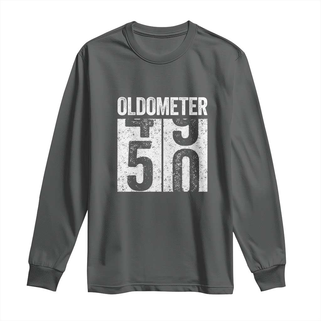 Oldometer 50 Birthday Long Sleeve Shirt Funny Vintage Aged to Perfection