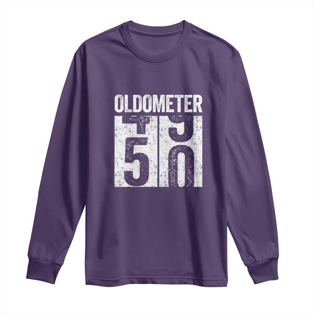 Oldometer 50 Birthday Long Sleeve Shirt Funny Vintage Aged to Perfection