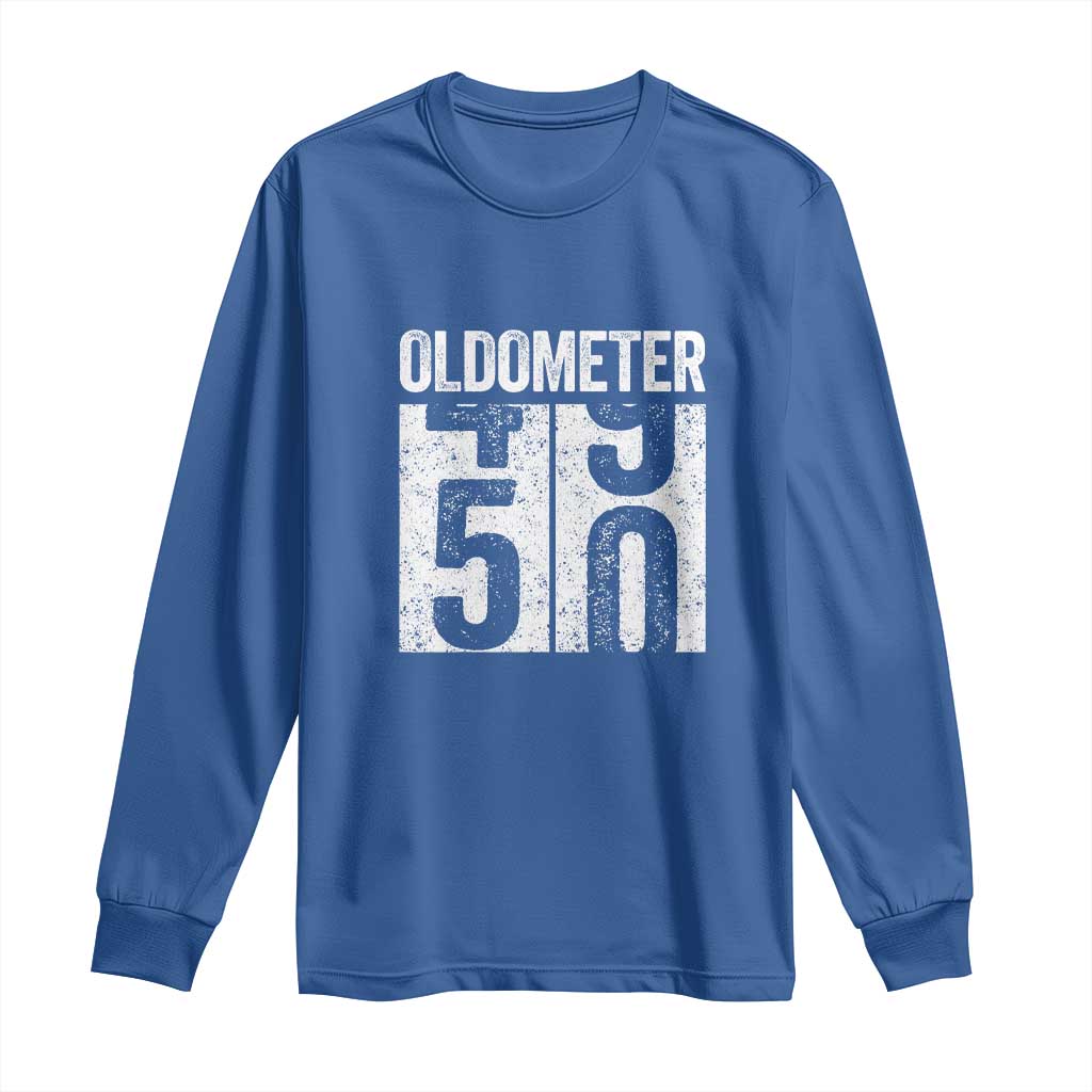 Oldometer 50 Birthday Long Sleeve Shirt Funny Vintage Aged to Perfection