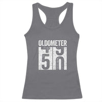 Oldometer 50 Birthday Racerback Tank Top Funny Vintage Aged to Perfection