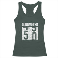 Oldometer 50 Birthday Racerback Tank Top Funny Vintage Aged to Perfection