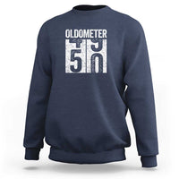 Oldometer 50 Birthday Sweatshirt Funny Vintage Aged to Perfection