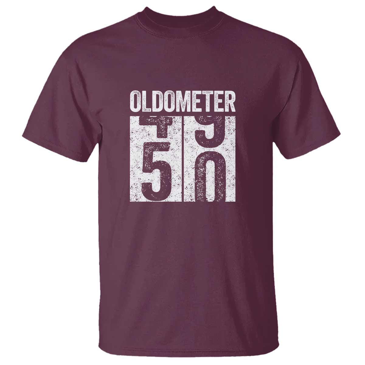 Oldometer 50 Birthday T Shirt Funny Vintage Aged to Perfection