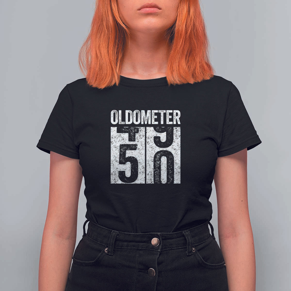 Oldometer 50 Birthday T Shirt For Women Funny Vintage Aged to Perfection