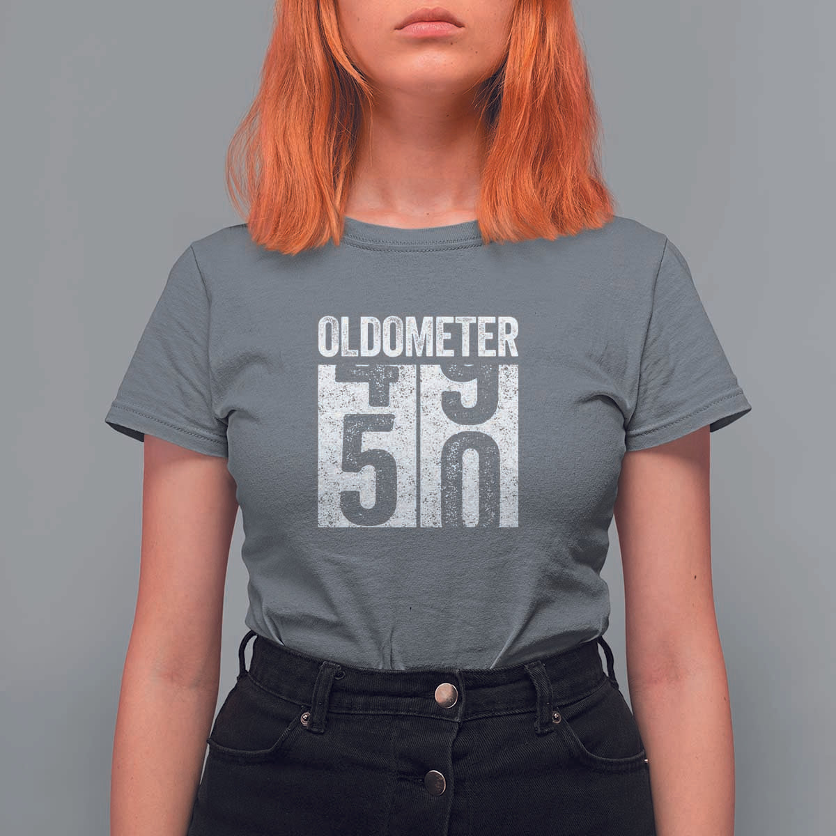 Oldometer 50 Birthday T Shirt For Women Funny Vintage Aged to Perfection