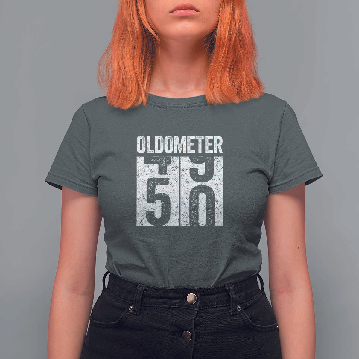 Oldometer 50 Birthday T Shirt For Women Funny Vintage Aged to Perfection