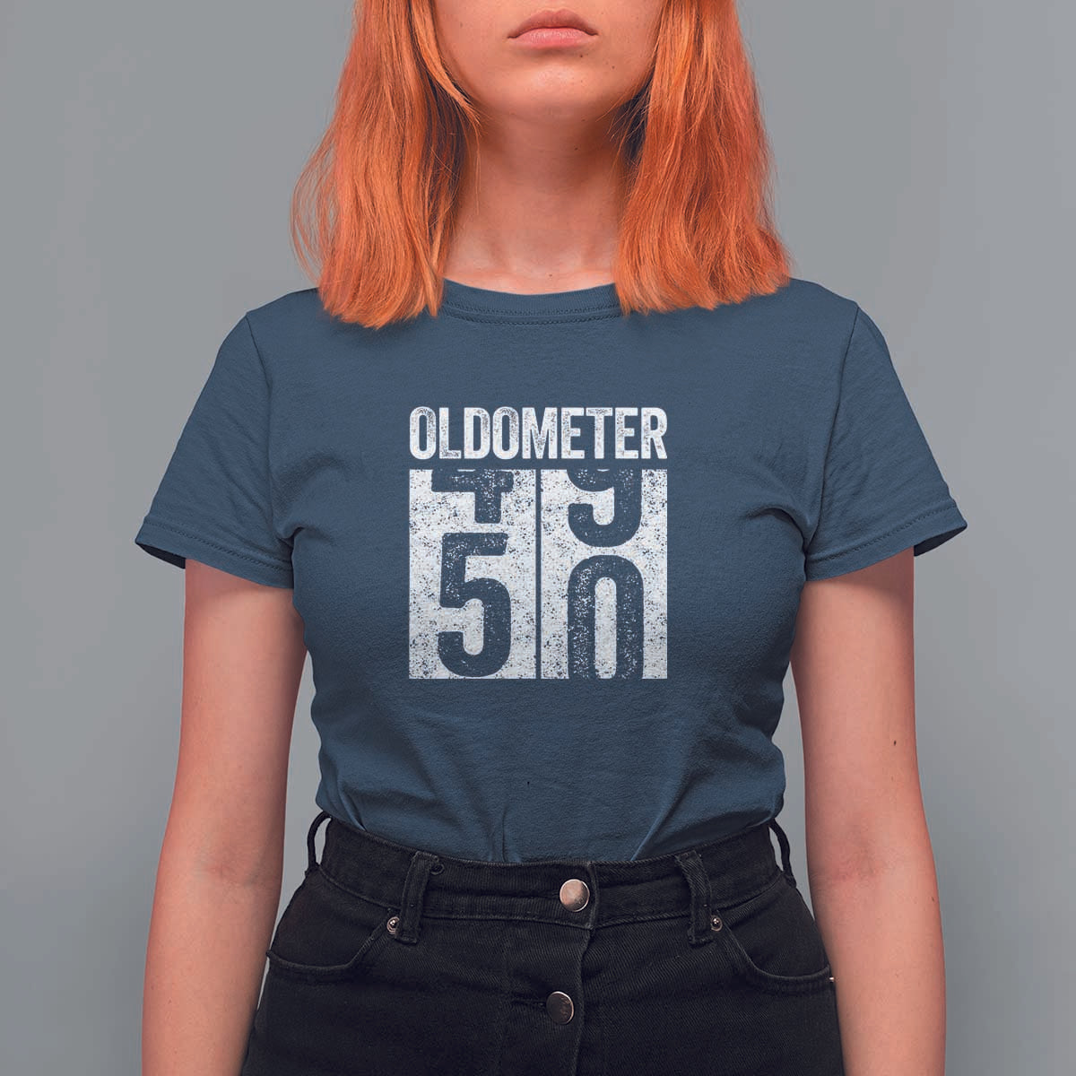 Oldometer 50 Birthday T Shirt For Women Funny Vintage Aged to Perfection