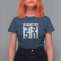 Oldometer 50 Birthday T Shirt For Women Funny Vintage Aged to Perfection