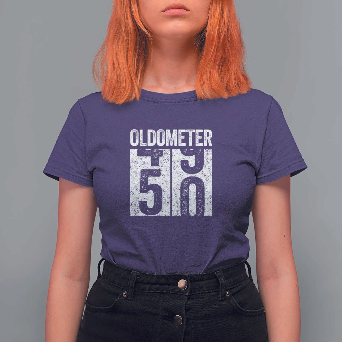 Oldometer 50 Birthday T Shirt For Women Funny Vintage Aged to Perfection