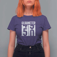 Oldometer 50 Birthday T Shirt For Women Funny Vintage Aged to Perfection