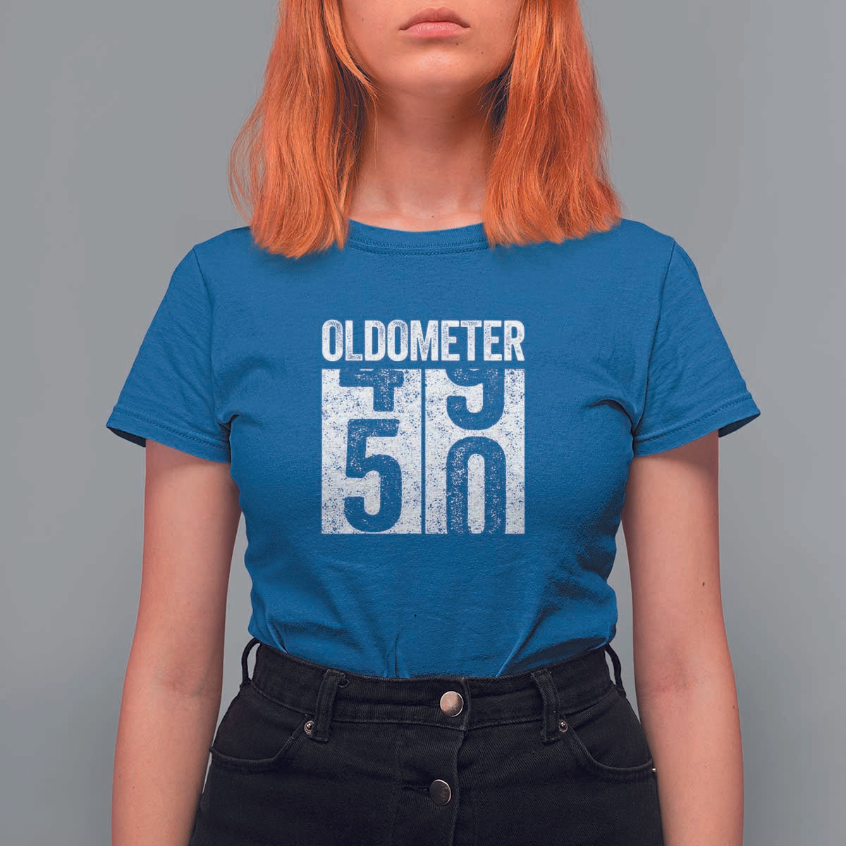 Oldometer 50 Birthday T Shirt For Women Funny Vintage Aged to Perfection
