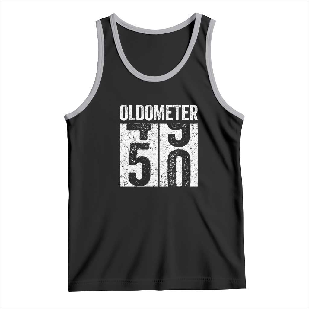 Oldometer 50 Birthday Tank Top Funny Vintage Aged to Perfection
