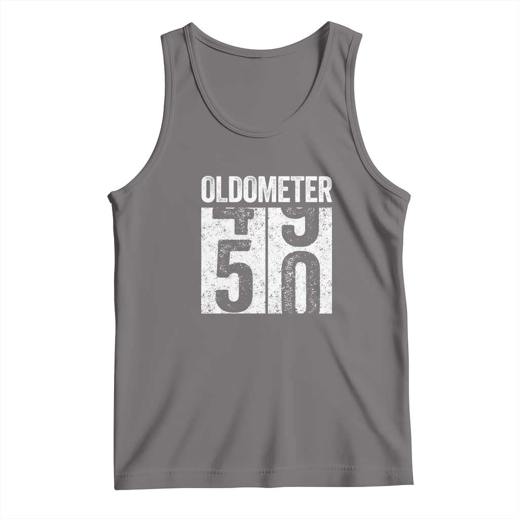 Oldometer 50 Birthday Tank Top Funny Vintage Aged to Perfection