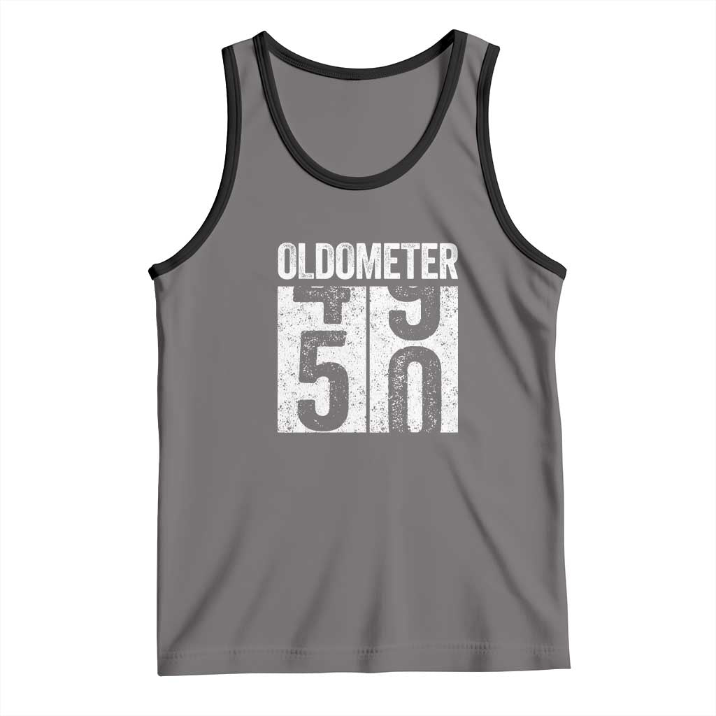 Oldometer 50 Birthday Tank Top Funny Vintage Aged to Perfection