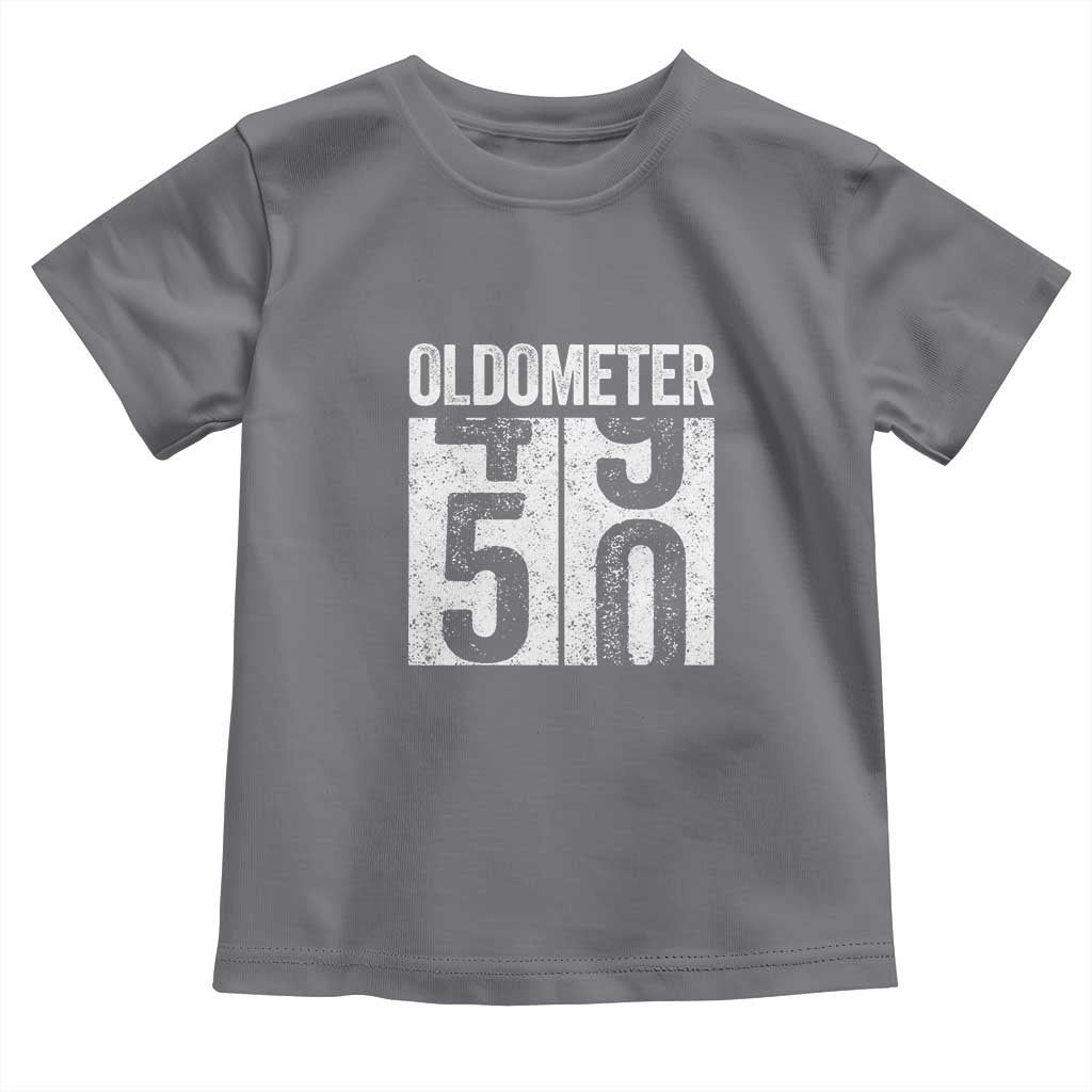 Oldometer 50 Birthday Toddler T Shirt Funny Vintage Aged to Perfection