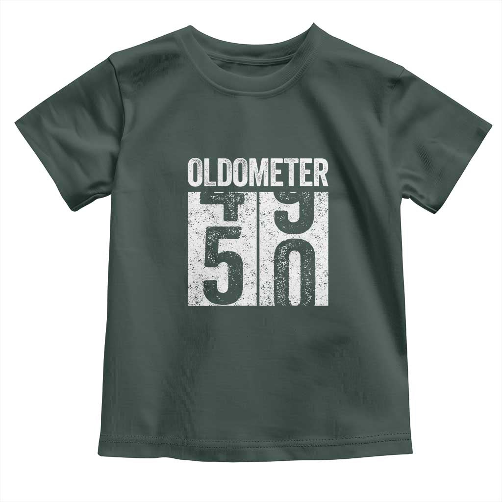 Oldometer 50 Birthday Toddler T Shirt Funny Vintage Aged to Perfection