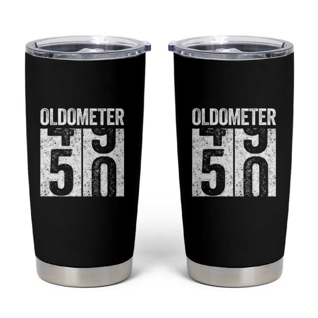 Oldometer 50 Birthday Tumbler Cup Funny Vintage Aged to Perfection