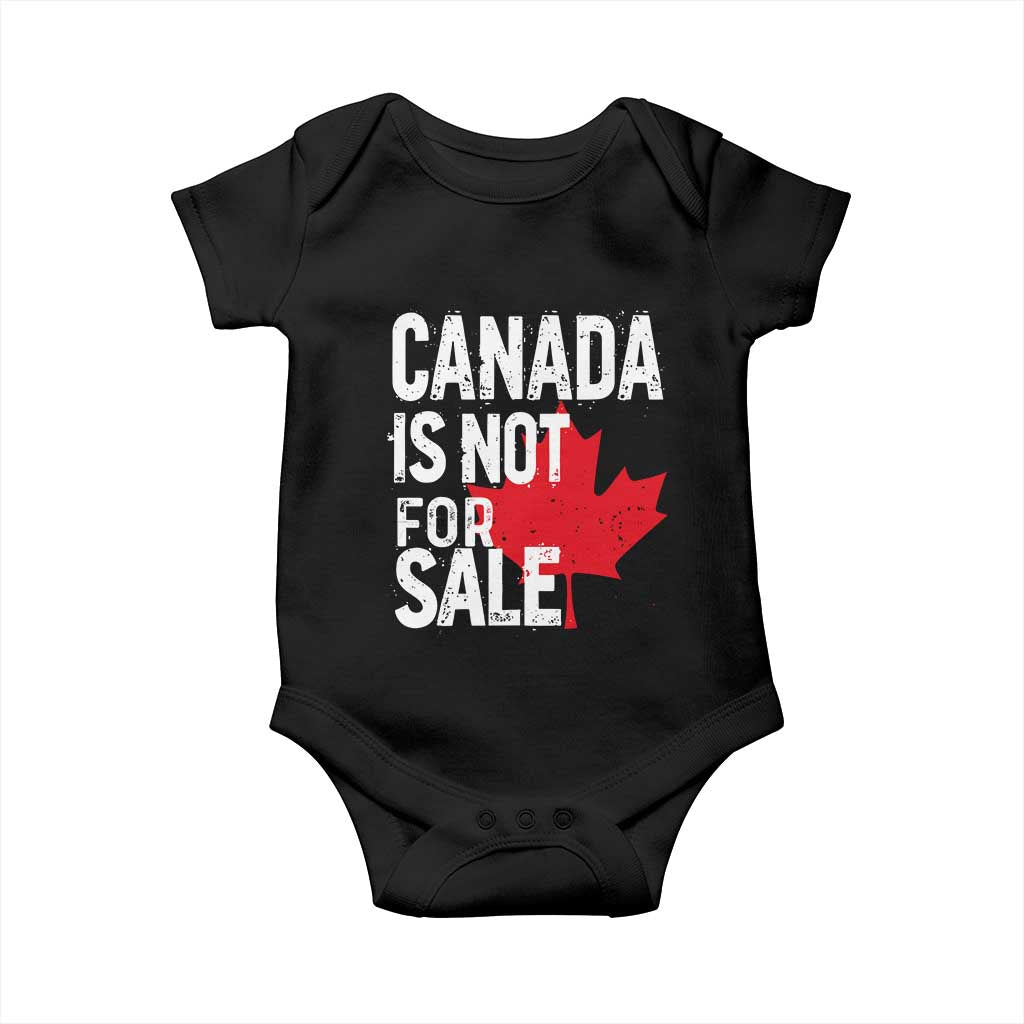 Canada Is Not For Sale Baby Onesie Distressed Vintage Canadian Maple Leaf