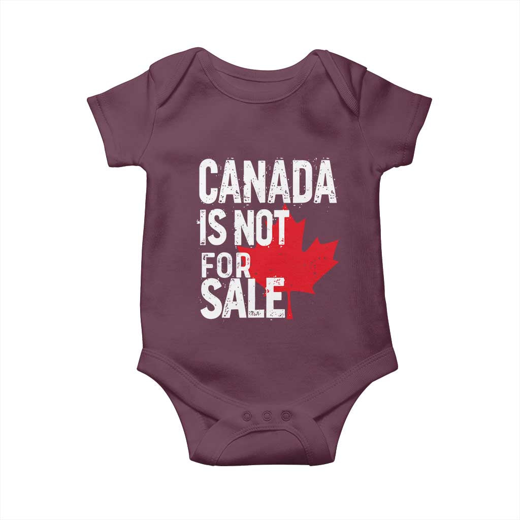 Canada Is Not For Sale Baby Onesie Distressed Vintage Canadian Maple Leaf