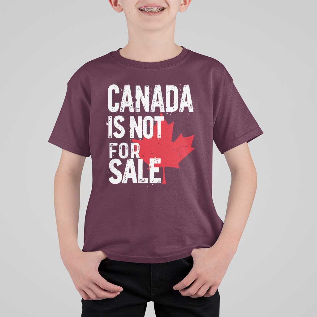 Canada Is Not For Sale T Shirt For Kid Distressed Vintage Canadian Maple Leaf