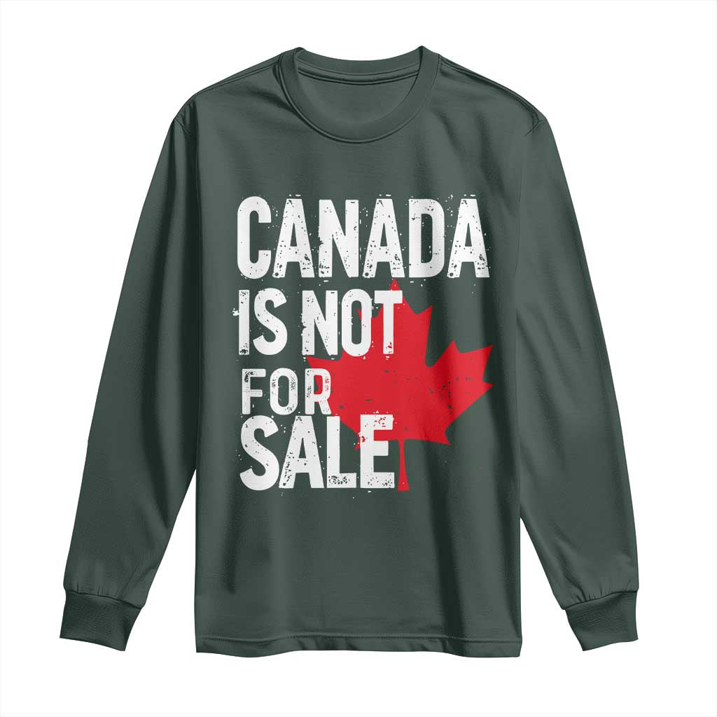 Canada Is Not For Sale Long Sleeve Shirt Distressed Vintage Canadian Maple Leaf