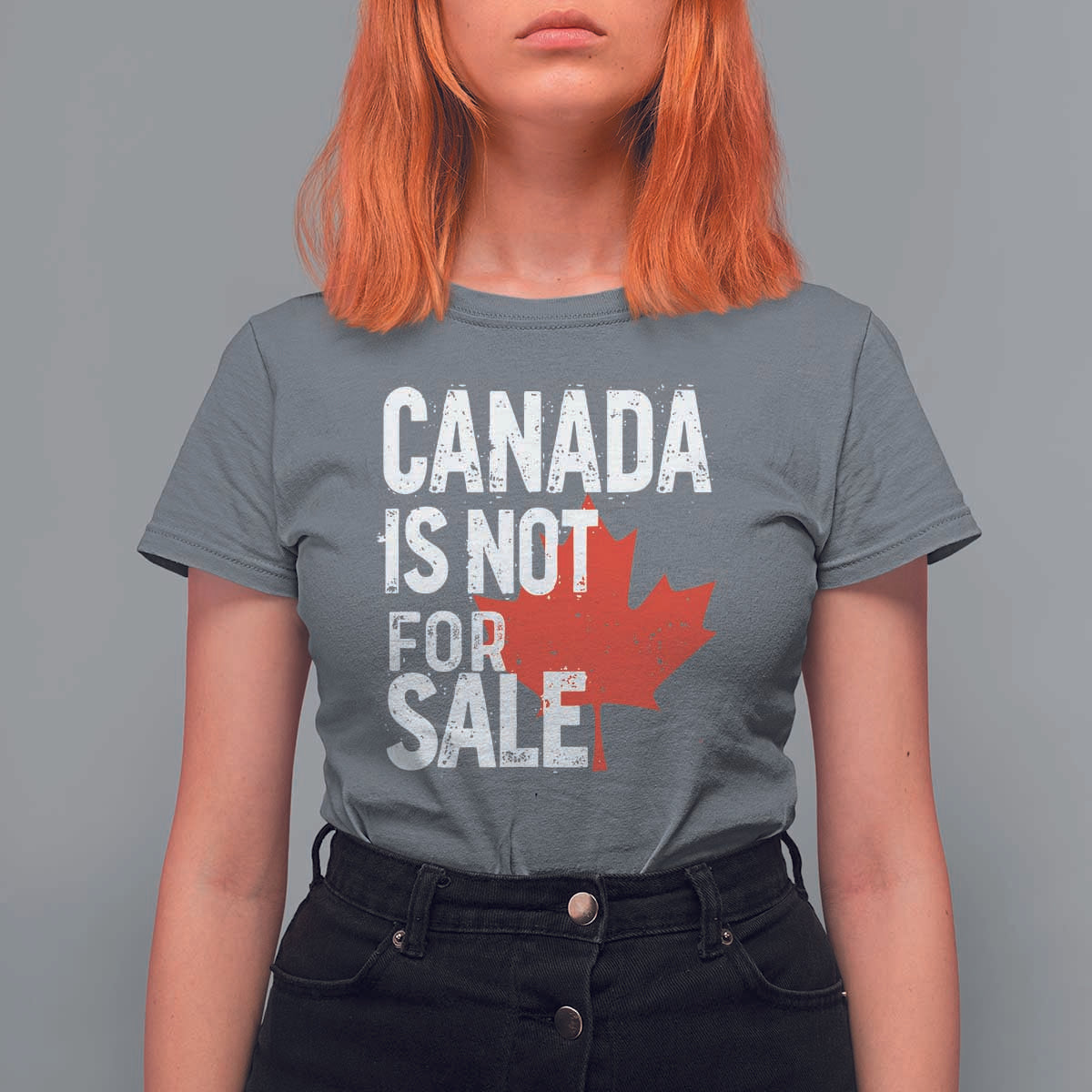 Canada Is Not For Sale T Shirt For Women Distressed Vintage Canadian Maple Leaf