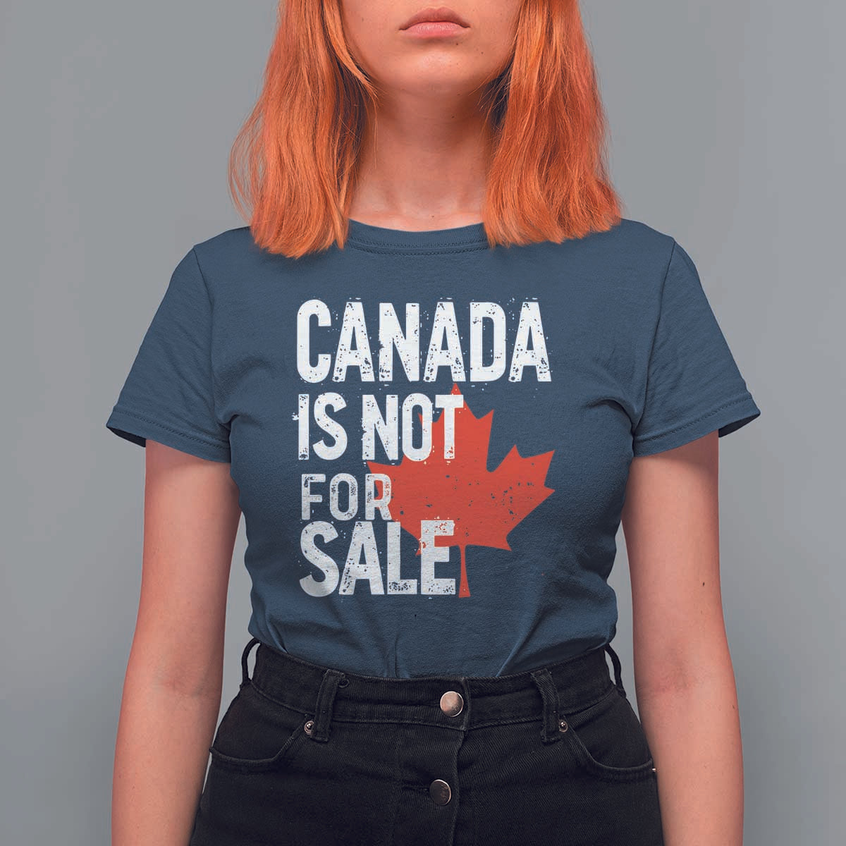 Canada Is Not For Sale T Shirt For Women Distressed Vintage Canadian Maple Leaf