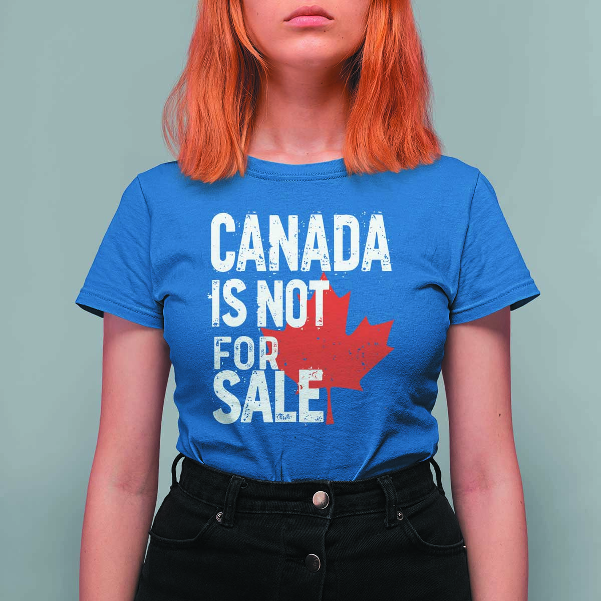 Canada Is Not For Sale T Shirt For Women Distressed Vintage Canadian Maple Leaf