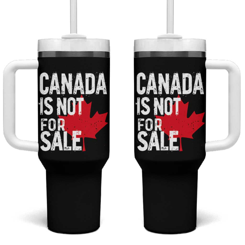 Canada Is Not For Sale Tumbler With Handle Distressed Vintage Canadian Maple Leaf